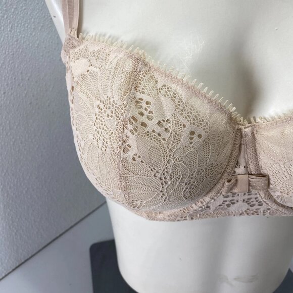 NEW CHANTELLE Women’s Day to Night Lace Unlined Demi Bra Nude Size 34 DDD - Picture 10 of 13